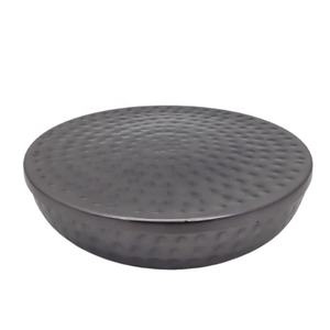 Bougeoir rond martelé avec couvercle, accessoire de conception de luxe, décoratif pour la maison, finition plaquée Nickel noire, offre spéciale - Product Image 1