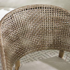 Ensemble de salle à manger d'extérieur moderne de 2 chaises de jardin en bois massif naturel et en osier pour le jardin - Product Image 6