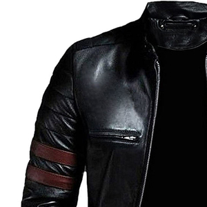 Veste de moto pour homme en cuir de vachette de qualité supérieure avec col montant, fermeture éclair, respirante, imperméable, chauffante, design hiver - Product Image 3