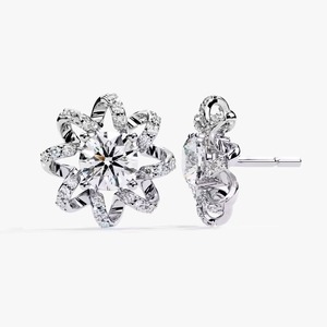 New Indian Manufactured Luxury Moissanite Diamond <b>Earrings</b> for Women's Certified Round Cut Sustainable Fine Available For Sale - Product Image 1
