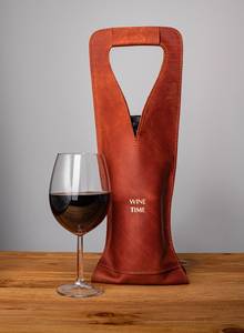 Authentic Vintage Genuine Leather Wine Holder Premium Single Wine Bottle Carrier Case Classic <b>Gift</b> Storage LEB-0099C - Product Image 5