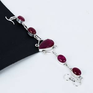 Ruby Gemstone <b>Bracelet</b> 925 Sterling Silver Handmade Jewelry Gift For Her Unisex Luxury Ruby <b>Bracelet</b> - Product Image 2