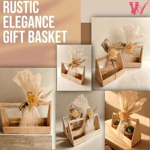 Rustic wood <b>basket</b>, farmhouse wooden <b>basket</b>, vintage wood <b>basket</b>, antique wooden <b>basket</b>, modern - Product Image 2