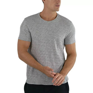 Camiseta deportiva Shamsher de algodón grueso, estilo urbano, con bordado desgastado, personalizable, para gimnasio, lisa, tallas grandes. - Product Image 2