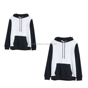 Sweat-shirt à capuche oversize pour homme, style décontracté, 100% coton, motif gaufré, design automnal, motif uni, poche kangourou, uni, lavé - Product Image 6