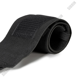 Sibrin Custom Logo Pure <b>Black</b> Wrist <b>Wraps</b> Heavy Duty Elastic Gym Support for Powerlifting Weightlifting Wrist Support 18 In - Product Image 2