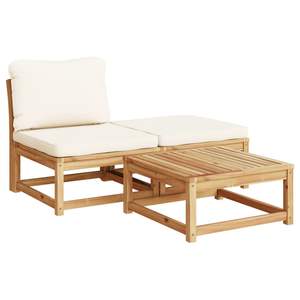 Conjunto de Muebles de Jardín de Madera Color Crema - Product Image 3