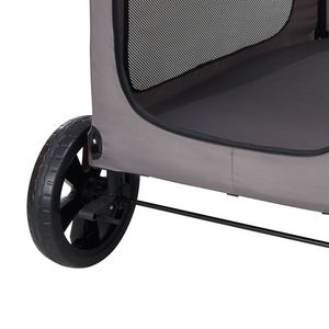 Poussette portable pour animaux de compagnie à 4 roues avec maille respirante, capacité de 160 lb, freins, garantie 1 an - Product Image 6