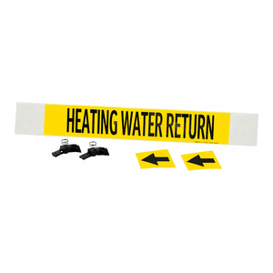 Marcador de Tuberías Flexible de Alto Rendimiento Brady Heating para Identificación de Retornos de Agua Industriales - Product Image 1