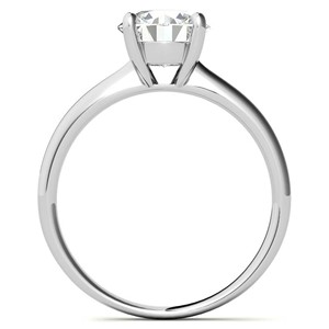 Anillo de compromiso de moissanita de 1 quilate con corte brillante redondo, anillo solitario de boda, anillo llamativo de oro blanco macizo de 14K - Product Image 6