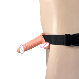 Vibromasseur rechargeable en silicone, 7 pouces, à forte vibration, avec sangle creuse, pour hommes et femmes. - Product Image 2