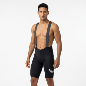 Pantalones Cortos de Ciclismo Negros para Hombre con Logotipo de Alas Impreso por Transferencia Térmica, Ajustados, que Absorben la Humedad, Estilo Adulto - Product Image 3