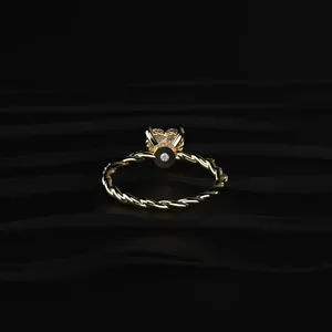 New Design Heart Diamond Twisted Band Engagement Diamond <b>Ring</b> <b>Crafted</b> for Elegance and Beauty D-E VVS-VS Clarity IGI Certified. - Product Image 5