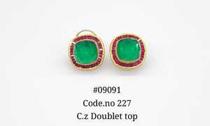 Pendientes de circonita 09091, chapados en oro, con circonita doble, forma de cojín, joyería de moda para mujer, regalo para fiestas. - Product Image 2