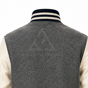 Veste à patchs brodés pour hommes en mélange de laine avec boutons-pression, style décontracté, vêtement d'extérieur tendance, vente en gros personnalisée, directement de l'usine - Product Image 4