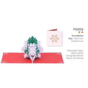 Tarjeta emergente de Feliz Navidad 3D con tarjeta de regalo de papel de copos de nieve y otras ocasiones en recuerdo de estilo amoroso - Product Image 3