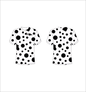 T-shirt à manches courtes pour homme, noir à pois, coupe classique, col rond, vêtement décontracté, respirant, imprimé - Product Image 1