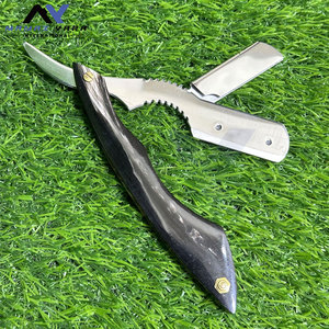 Cut Throat Barber Shaving Razors with Wooden Handle Vintage Salon <b>Swing</b> Lock Razors Custom Colors Beard Trimming Shaving Razors - Product Image 3