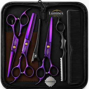 Ciseaux droits pour gauchers NYBL-55 de 5,5 pouces, JAPON, acier 440C, tranchants, dureté 58-59HRC, manche en acier inoxydable, ciseaux de barbier, cheveux, 28 - Product Image 1