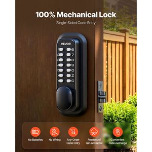 Serratura Meccanica per Porta con Tastierino Numerico 2.0, Sistema di Accesso Senza Chiave a Pulsante Singolo, 4-7 Livelli di Sicurezza - Product Image 2
