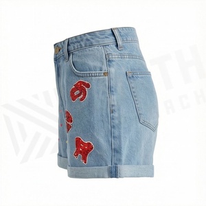 Manufacturer High Waist Customized Color Women <b>Denim</b> Cargo Shorts Rhinestone New Style Sexy <b>Stretch</b> Hot Pants Summer - Product Image 3