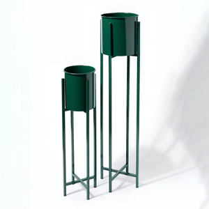 Support de plantes en métal minimaliste avec pots, lot de 2, supports de plantes sur pied, pots de fleurs avec support en fer pour salon, balcon - Product Image 6