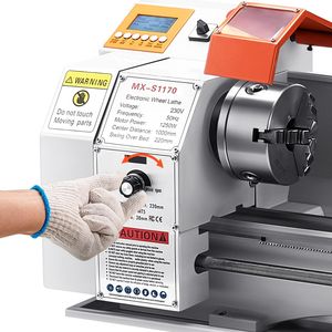 Tornio da banco di precisione 1250W brushless per metalli, 8.7 x 18 pollici, avanzamento automatico, 0-2500 RPM, per metallurgia - Product Image 4