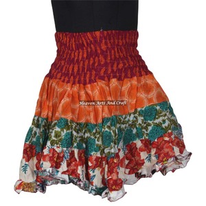 New Gypsy Indian Boho Stylish Dropped Waist 100% Cotton Midi <b>Skirt</b> Breathable Summer Wear with Hippy Festival Vibes - Product Image 5