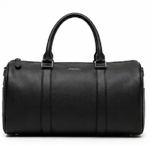 Bolsa de Viaje de Cuero Genuino Negro, Deportiva, Casual, de Lujo, para Gimnasio, Fin de Semana, Equipaje de Mano, Elegante, Duradera, de Gran Capacidad - Product Image 1