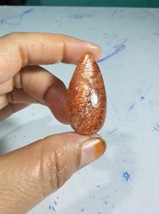 Pierre précieuse naturelle en cabochon de pierre de soleil orange, avec éclat doré et jeu de couleurs, pour bagues, pendentifs et conception de bijoux haut de gamme - Product Image 1