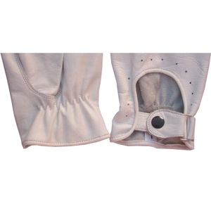 High Quality White Color Genuine Leather Finger Less Cycling Gloves Keven Impex Breathable Summer Unisex Custom logo Wholesale - Product Image 4