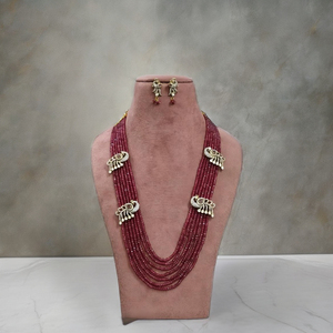 Conjunto de collar de cuentas de diseñador chapado victoriano con joyería de pendientes para celebración de boda y fiesta - Product Image 1