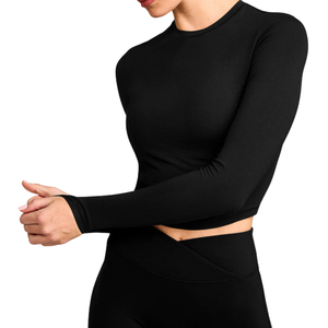 Sudadera de cuello redondo suave para mujer, manga larga, corte medio, holgada, ligera, informal, estilo urbano, moda, comodidad diaria - Product Image 3