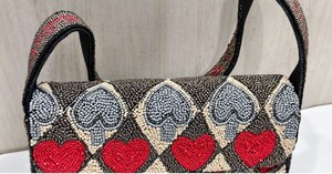 Sac à main rectangulaire lavable fait main ALI FASHION ART avec broderie en polyester, perles de verre, motif dés et cartes, pour usage quotidien - Product Image 2