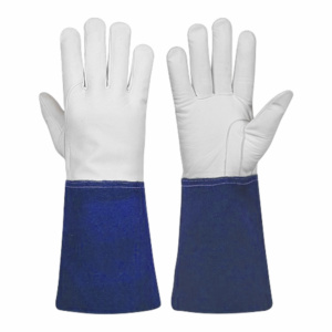 Gants de soudage TIG confortables en cuir de vachette grainé et renfort en cuir croûte, résistants à la chaleur et aux flammes, conformes aux normes CE - Product Image 6