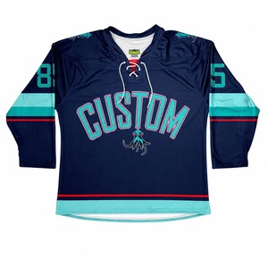 Maillots de hockey sur glace personnalisés OEM, design personnalisé, drapeau imprimé, nom/nombre en twill, couleurs et logos personnalisés pour les clubs, les équipes et les ligues - Product Image 1