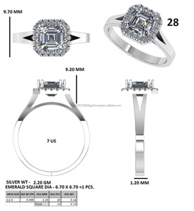 Women's 14K Solid Gold Lab Grown Diamond Halo <b>Ring</b> Emerald Cut Engagement Wedding Jewelry - Product Image 6