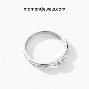 S925 Sterling <b>Silver</b> Zircon <b>Ring</b> Rhodium Plated Wedding Band Three Stone Fine <b>Ring</b> for Women - Product Image 4