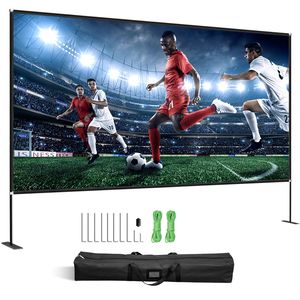 Schermo per Proiettore Portatile da 150 Pollici con Supporto, 16:9 4K HD, Ampio Angolo, Facile Montaggio, Schermo per Cinema all'Aperto con Modello CSP - Product Image 1