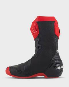 Bottes de moto Super R-Tech pour homme, à la cheville, rouge et noir, synthétiques, fermeture éclair, respirantes, toutes saisons - Product Image 3