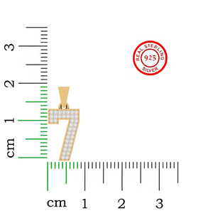 Diamtrendz Lucky Number 7 <b>Pendant</b> Chain 925 Silver Rhodium Plated Hiphop Cubic Zirconia Diamond 10K 14K 18K <b>Solid</b> <b>Gold</b> - Product Image 6