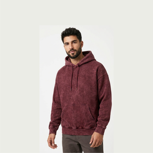 Sudadera con Capucha de Algodón con Cierre y Estampado de Alta Calidad, Lavada al Ácido, Estilo Desgastado, Unisex, Hecha en Pakistán - Product Image 6