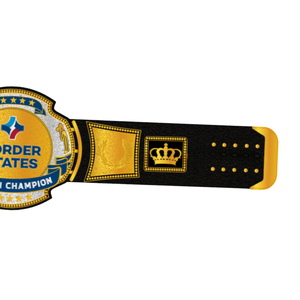 Cinturón de Campeón Personalizado de la División de Estados Adyacentes, Cinturón de Colección de Primera Calidad con Diseño Dorado - Product Image 3