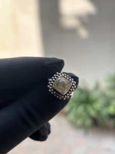 Designer 925 Sterling Silver Golden Rutile Bohemian Style Women's <b>Ring</b> Handmade Natural Fire Gemstone Jewelry Square Cut - Product Image 2