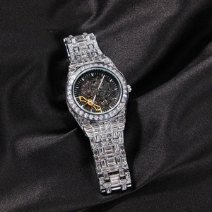 Haute qualité laboratoire cultivé automatique mécanique incolore diamant montre Hip Hop Style acier inoxydable/or blanc 20mm largeur DEF nouveau - Product Image 4