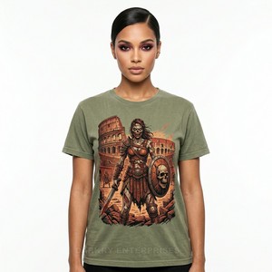 Camiseta Personalizada con Lavado Ácido para Mujer, Diseño de Calavera de Cristal, Temática Arqueológica, Vintage, Negra, de Algodón, Estilo Oversize, Streetwear - Product Image 3