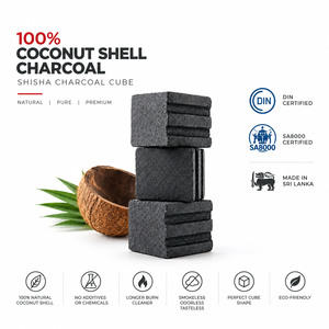 NUEVO CARBÓN PARA HOOKAH DE ALTA CALIDAD, Hecho a Máquina con Cáscara de Coco Black Pearl, en Forma de Cubo, Alto Valor Calorífico, Bajo Consumo - Product Image 1