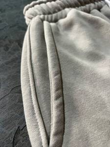 Men's Beige Cotton Bermuda Shorts With Drawstring Casual Style Mid Waist Solid Color Breathable Woven Fabric - Product Image 3