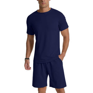 Ensemble de survêtement d'été pour homme : T-shirt à manches courtes et short en tissu tricoté, coupe décontractée, anti-humidité - Product Image 1