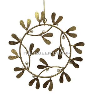 Coronas Navideñas Hechas a Mano de Alta Calidad, Forma Redonda de Metal de Aluminio, Acabado Blanco, Coronas Navideñas en Blanco para Sublimación - Product Image 4